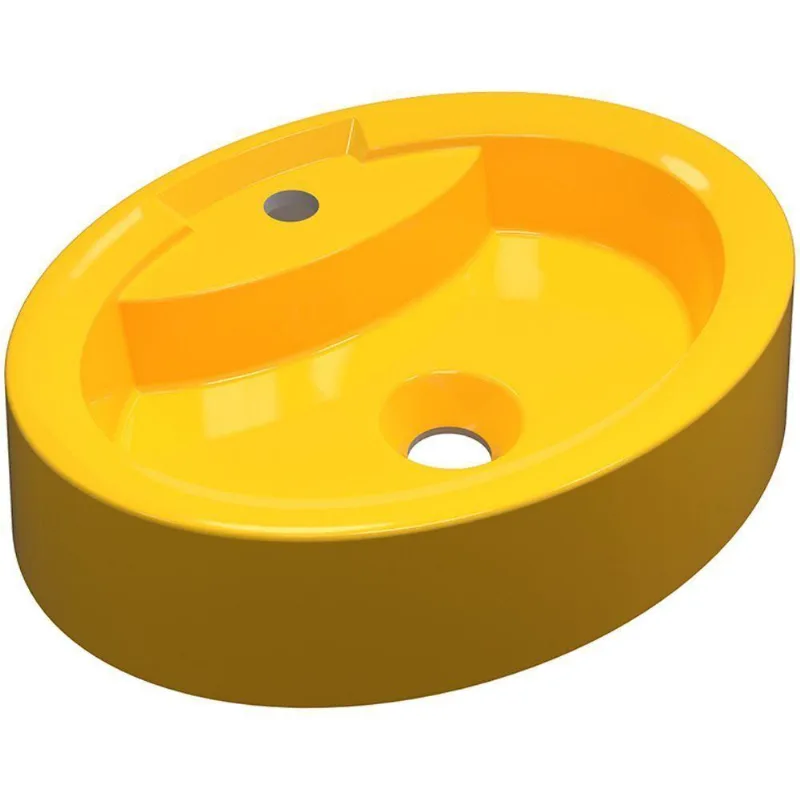 Cuba De Apoio Oval C01 Para Banheiro Onix O43 Amarelo