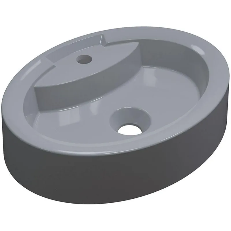 Cuba De Apoio Oval C01 Para Banheiro Onix O43 Cinza