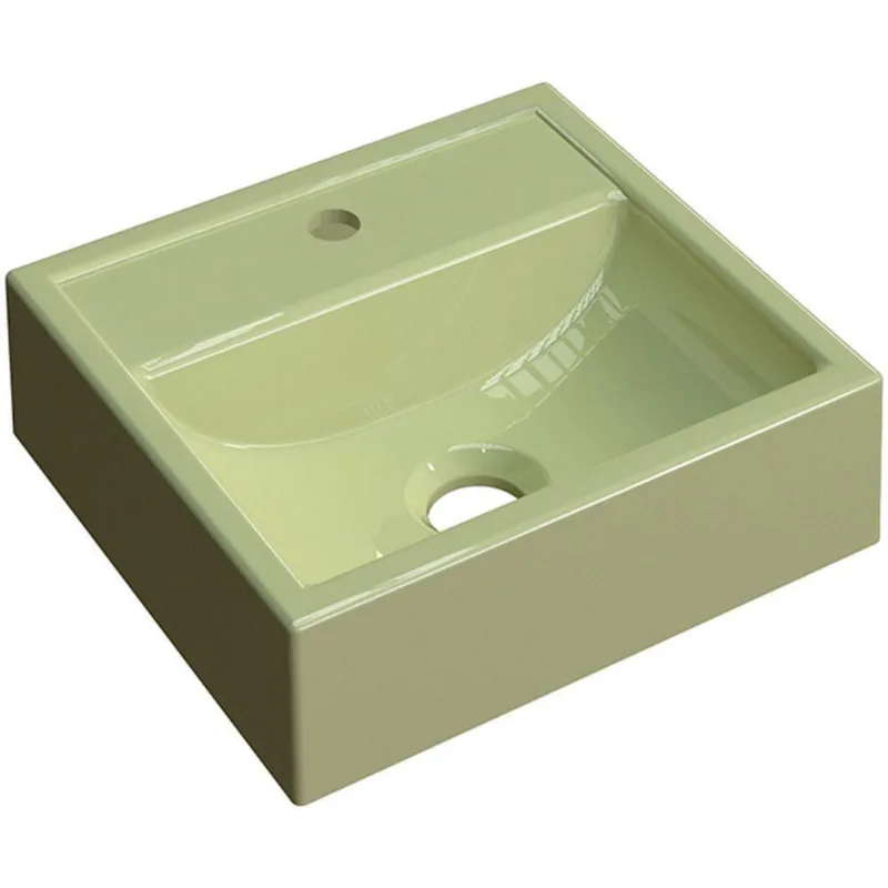 Cuba De Apoio Quadrada C01 Para Banheiro Q32W Verde Acqua