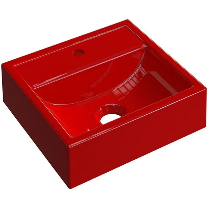Cuba De Apoio Quadrada C01 Para Banheiro Q32W Vermelho