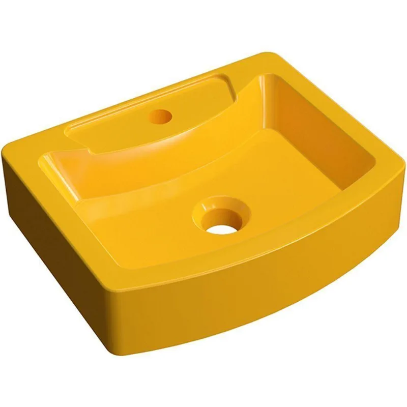 Cuba De Apoio Retangular C01 Banheiro Rt41 Aria Amarelo