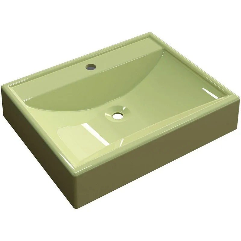Cuba De Apoio Retangular C01 Para Banheiro Rt49 Verde Acqua