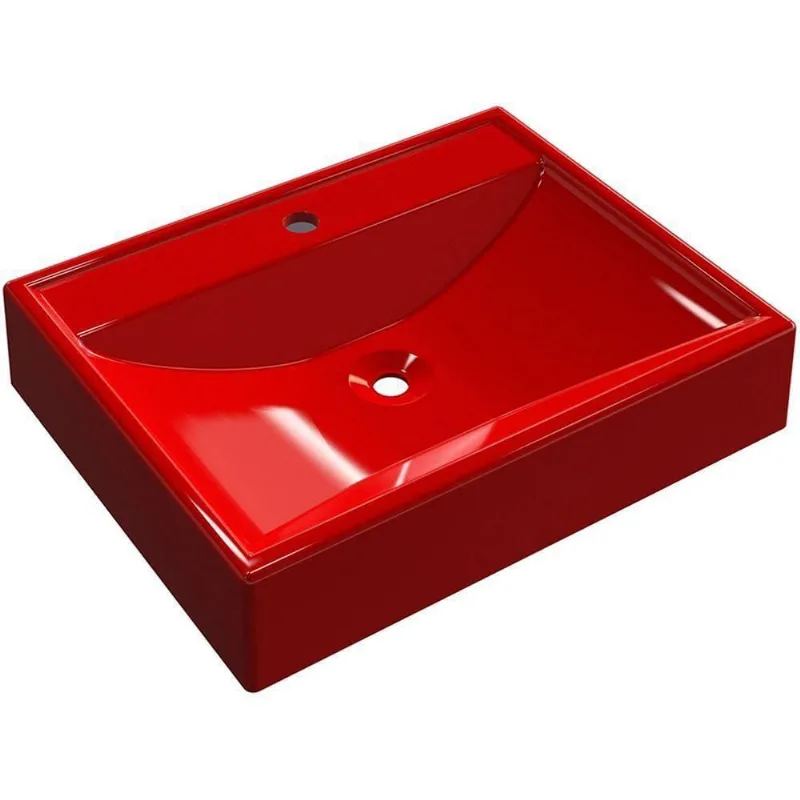 Cuba De Apoio Retangular C01 Para Banheiro Rt49 Vermelho