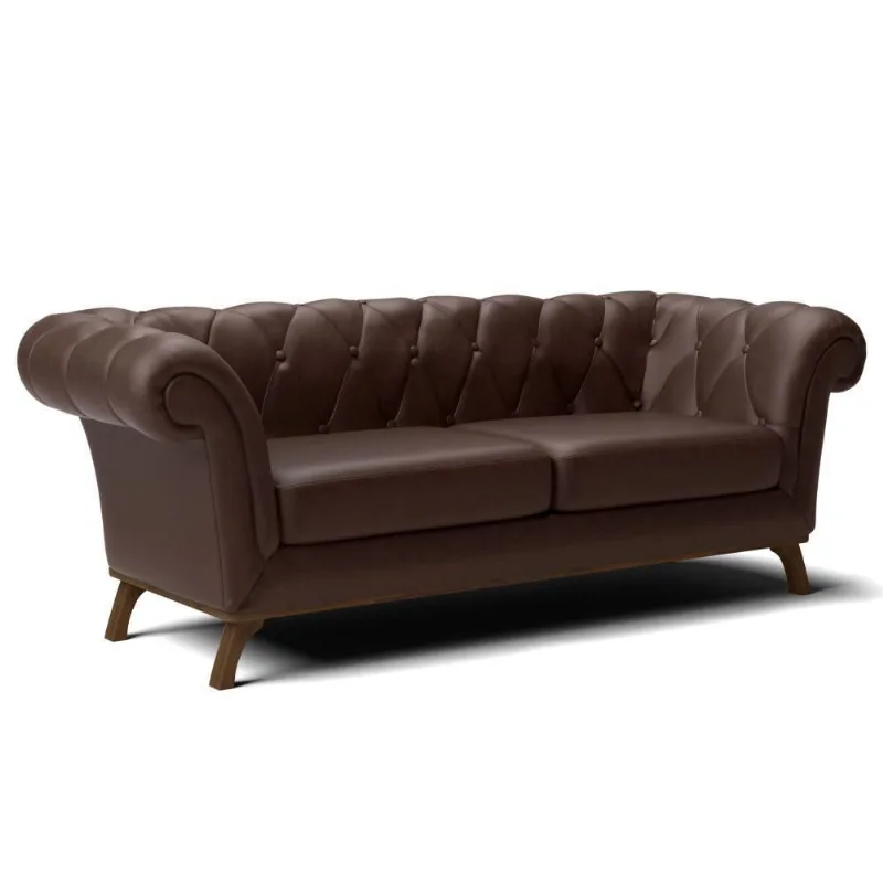 Sofá 4 Lugares Para Sala de Estar Império 260 cm D02 Corano Marrom C-34 - Lyam Decor - Lyam Decor