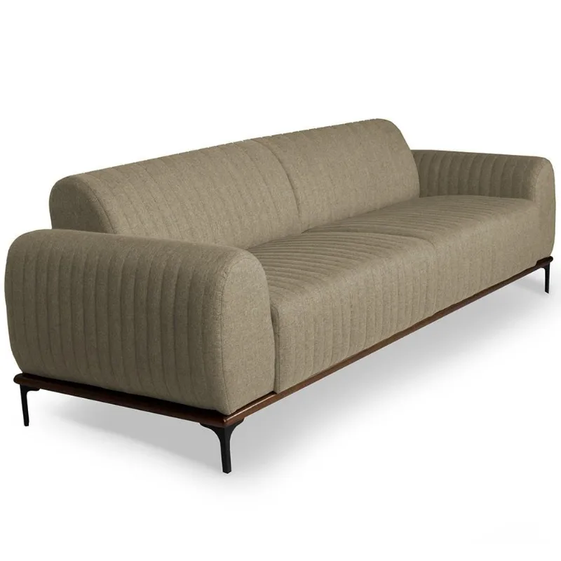 Sofá 4 Lugares Para Sala de Estar Molino 280 cm D02 Linho Bege C-129 - Lyam Decor - Lyam Decor