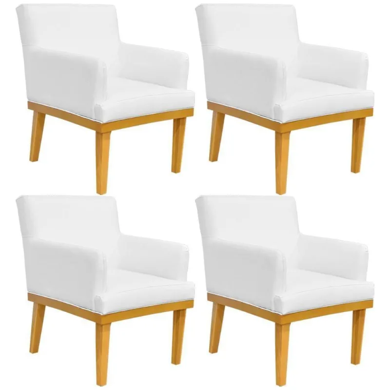 Kit 04 Poltronas Beatriz W01 Corano Branco