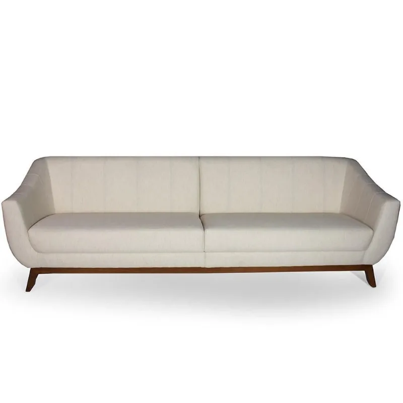 Sofá 3 Lugares Para Sala de Estar Atenas 230 cm D02 Linho Bege C-443 - Lyam Decor - Lyam Decor