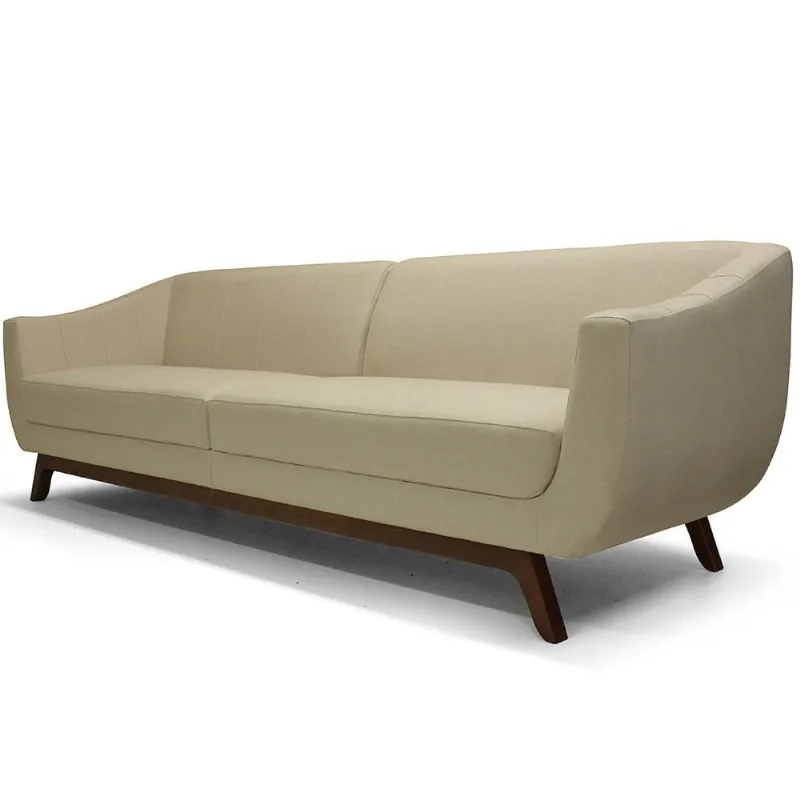 Sofá 4 Lugares Para Sala de Estar Atenas 280 cm D02 Linho Bege B-298 - Lyam Decor - Lyam Decor