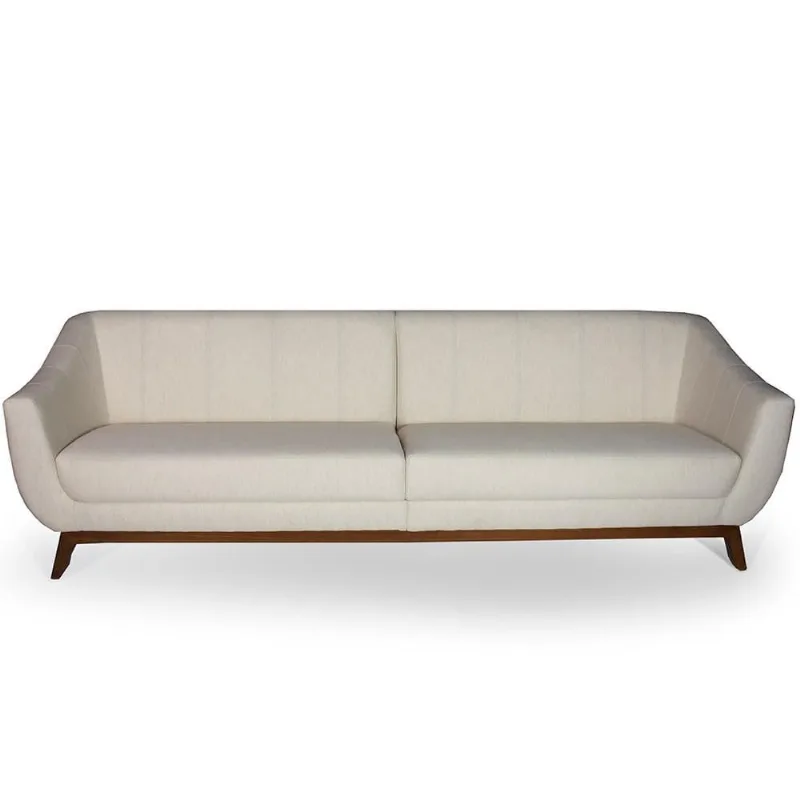 Sofá 4 Lugares Para Sala de Estar Atenas 300 cm D02 Linho Bege C-443 - Lyam Decor - Lyam Decor