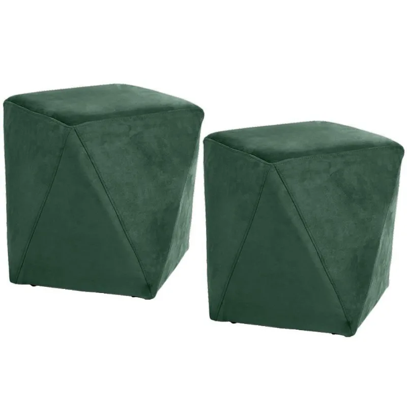 Kit 02 Puffs Ametista D02 Veludo Verde Musgo C-303