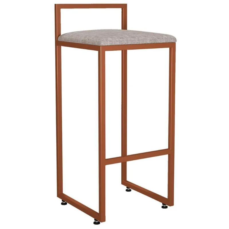 Banqueta Alta Para Cozinha Hanna L02 Bronze Bege - Lyam Decor