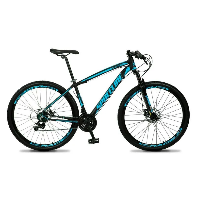 Bicicleta Vega Quadro 17 Aro 29 Câmbio Tras. Shimano 21v Freio Mecânico Preto Azul - Spaceline