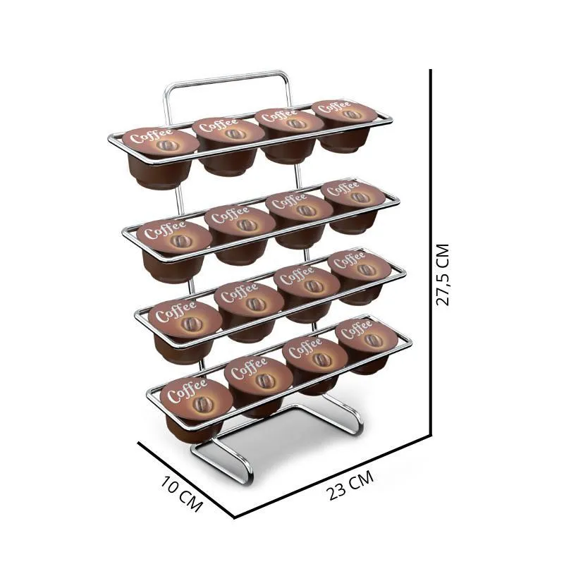 Porta Cápsulas Dolce Gusto Cromado Para 16 Cápsulas