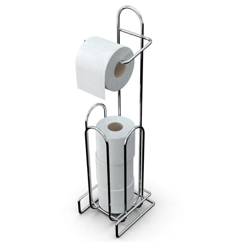 Suporte Papel Higiênico Aço Reforçado Grosso 4 Rolos Cromado