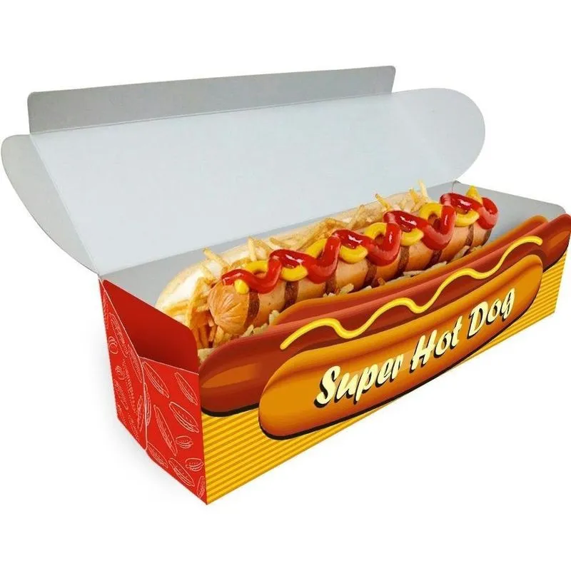 Embalagem Para Cachorro Quente Delivery 20Cm Vermelho 300Un