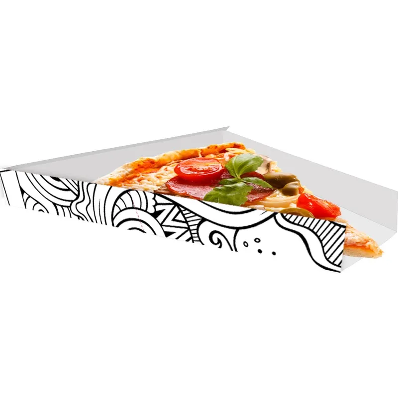 Caixinha Embalagem para Fatia de Pizza 100un Branco e Preto