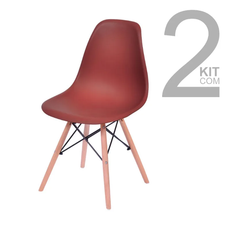 Conjunto de Cadeiras Eiffel 2 peças Telha Base Clara