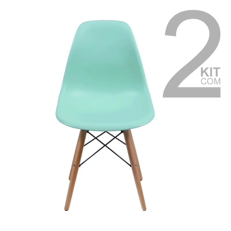 Conjunto de Cadeiras Eiffel 2 peças Tiffany Base Clara