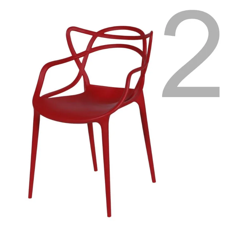 Conjunto de Cadeiras Allegra 2 Peças Vermelha