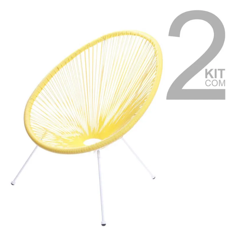 Conjunto de Cadeiras Acapulco 2 peças Amarelo