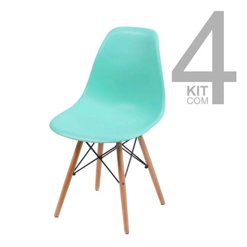 Conjunto de Cadeiras Eiffel 4 peças Tiffany Base Clara