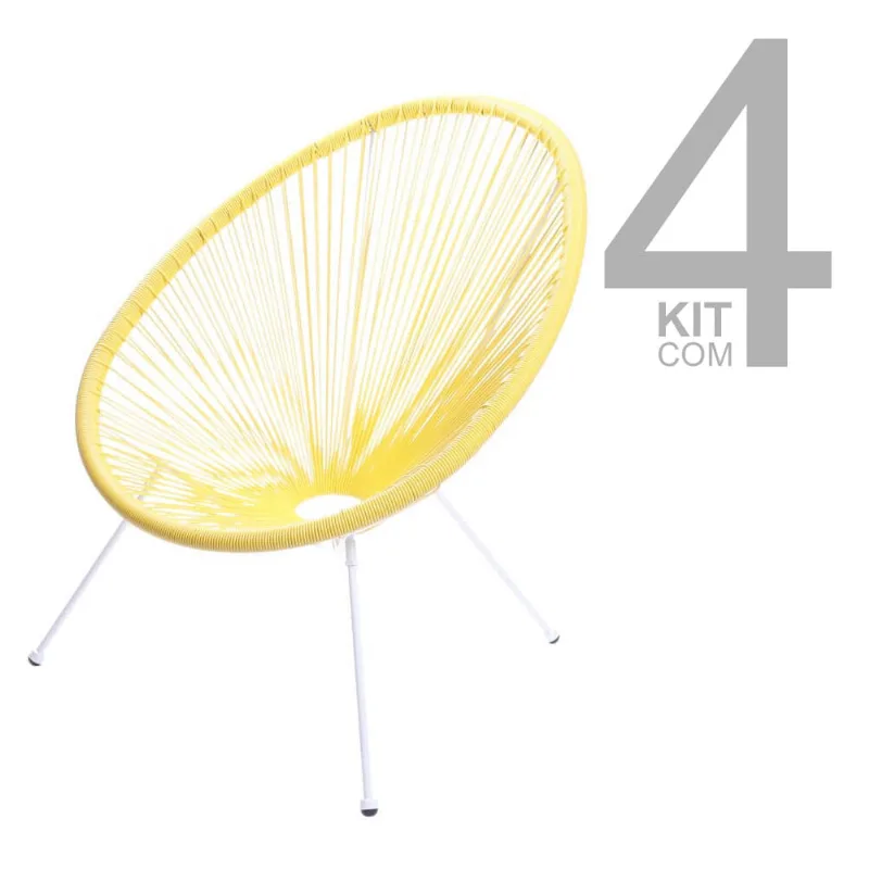 Conjunto de Cadeiras Acapulco 4 peças Amarelo