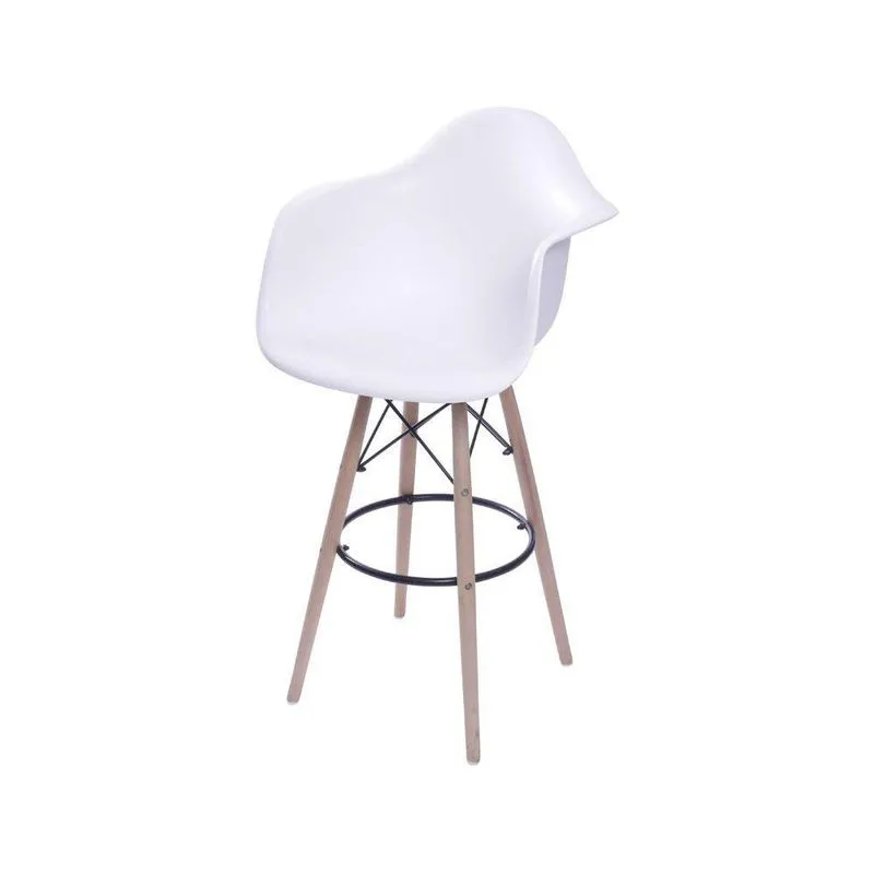 Banqueta Eames Dkr Com Braço - Branco
