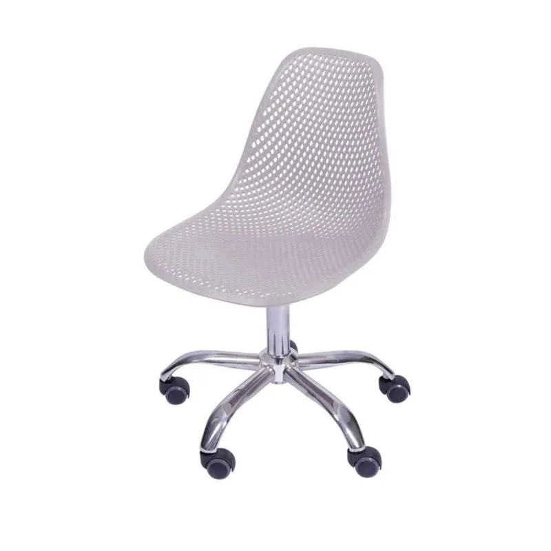 Cadeira de Escritório Giratória Or Design Colmeia Polipropileno e Metal Cinza