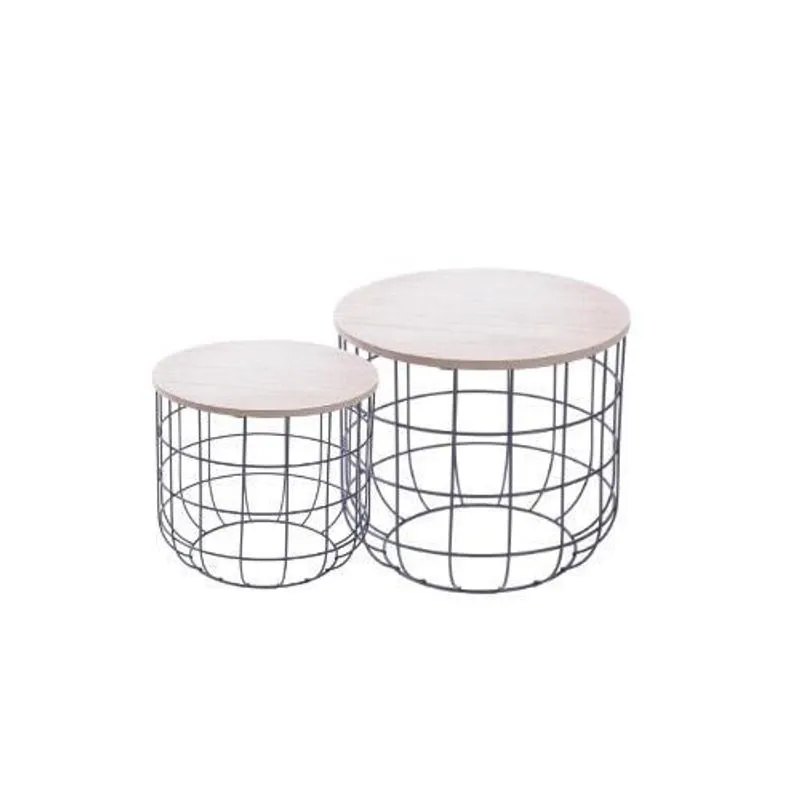 Conjunto Mesinha Atlas Metal E Madeira - Preta