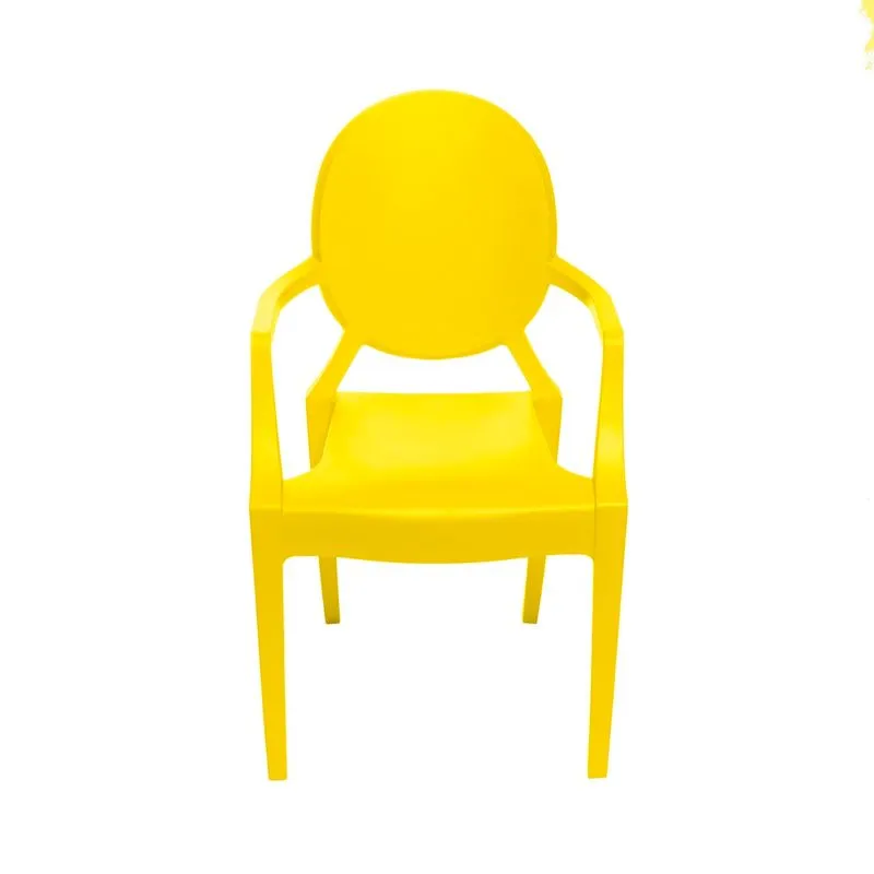 Cadeira Invisible Kids Amarela Com Braco - Or Design