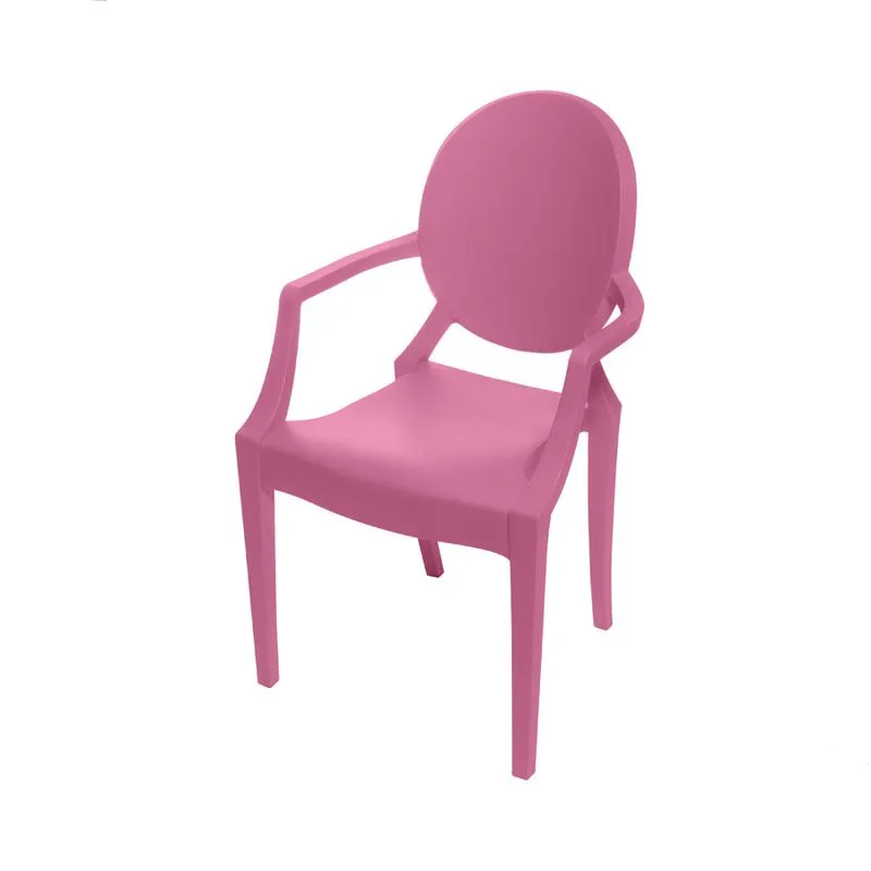 Cadeira Boxbit Invisible Infantil Polipropileno Rosa Com Braço