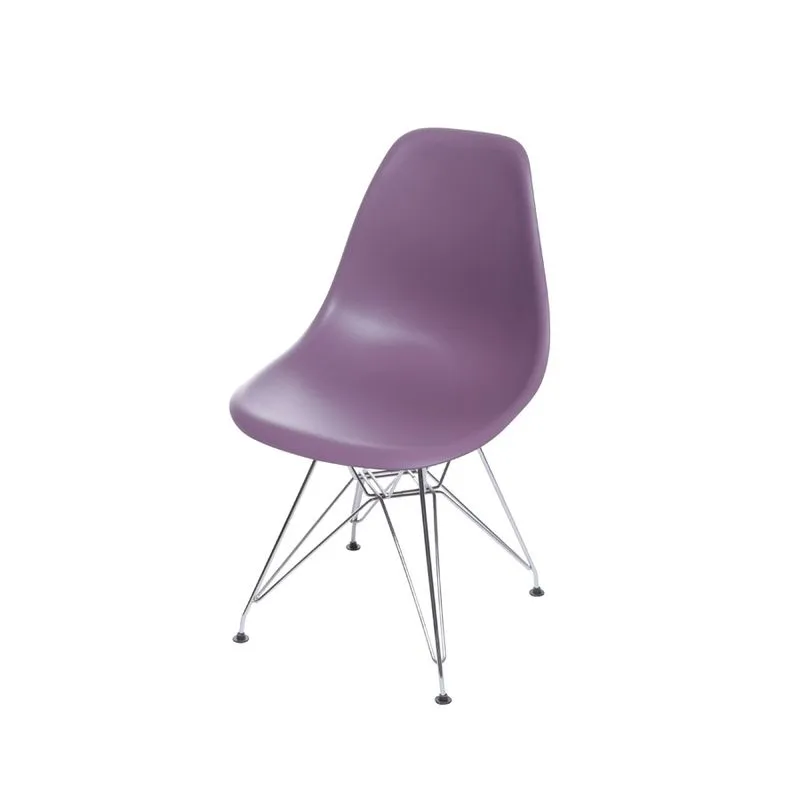 Cadeira Boxbit Dkr Eames Polipropileno Roxa Base Cromada