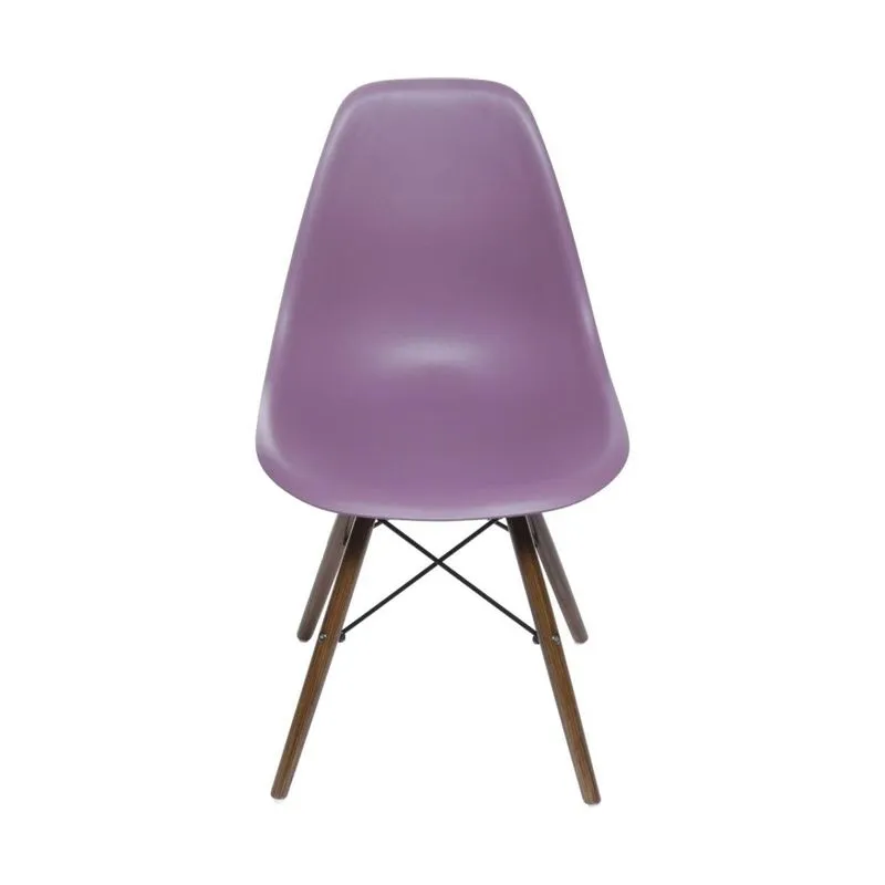 Cadeira Eames Roxa Base Marrom