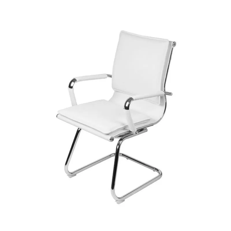 Cadeira Office Soft Em Pu Branca Base Fixa