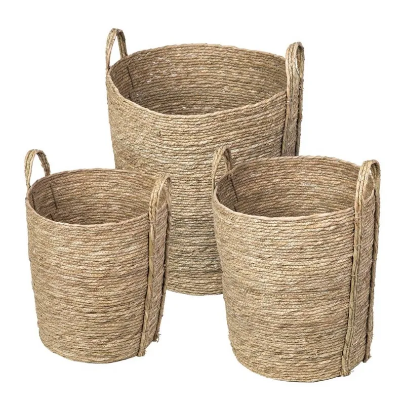 Kit 3 Cestos Jacarta em Fibra Natural Seagrass - 62005 Sun House