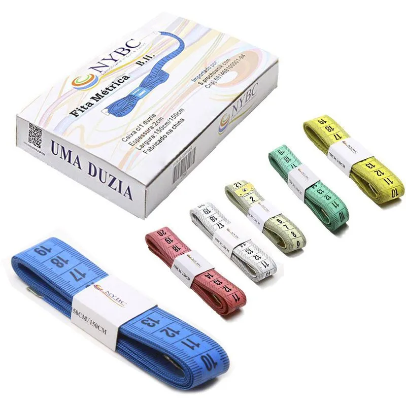 Fita Métrica Cores Sortidas 1,50mx2cm - 12 Unidades