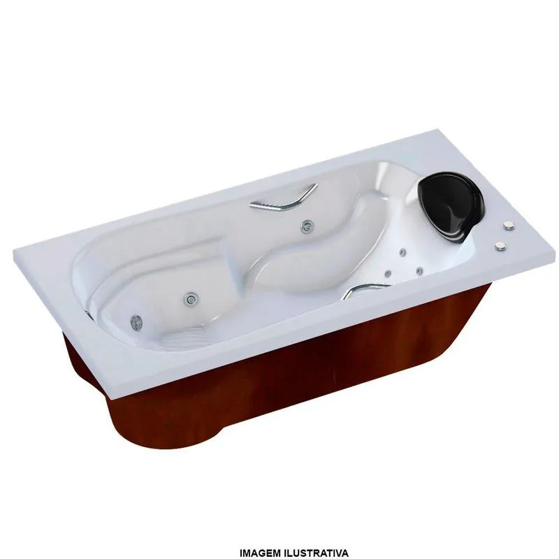 Banheira de Hidromassagem Gardenia Individual 1,80x0,84x0,50 Gel Coat-Padrão