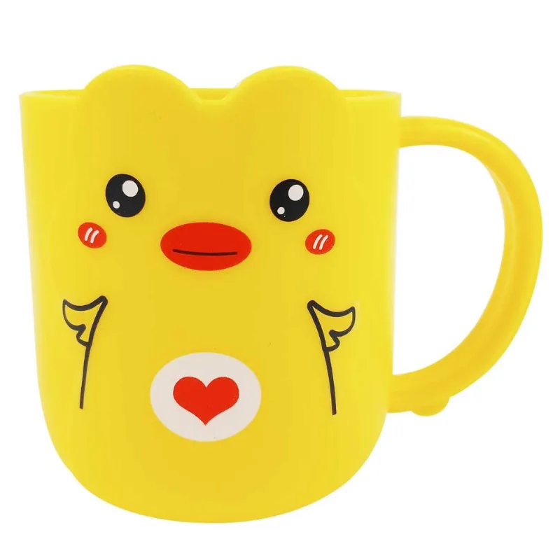 Caneca Infantil Animais 360ml em Plástico FWB-Amarelo Pintinho