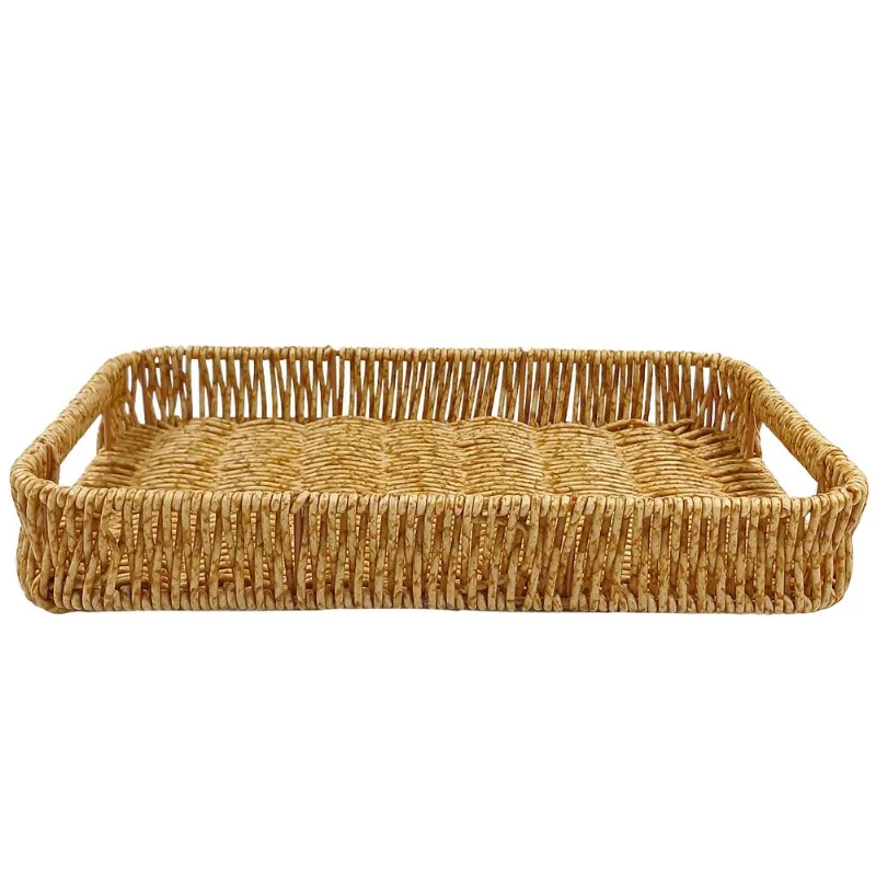 Bandeja Retangular 20x29,8cm em PVC FWB-Bege