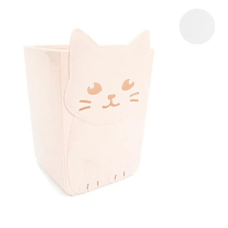 Organizador De Mesa Plástico 15,8x11cm Gatos Color - Tudo Em Caixa