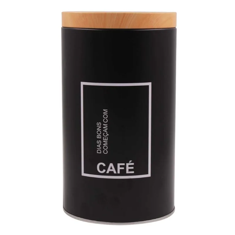 Lata Porta Condimento Redonda 19x10,5cm em Metal FWB-Modelo 1 Café
