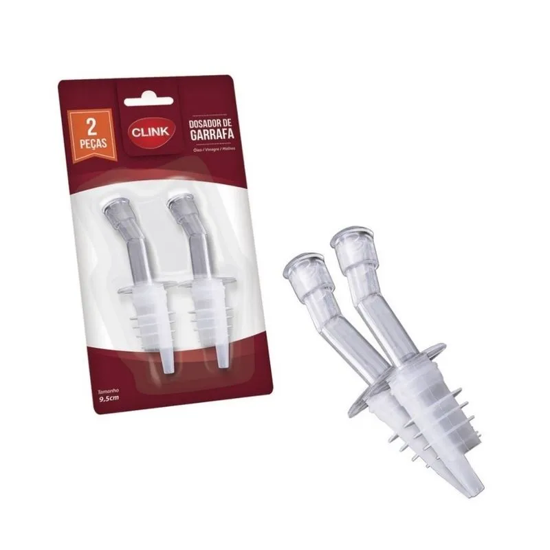 2 Bico Dosador Silicone Acrílico Azeite Garrafa Coquetel
