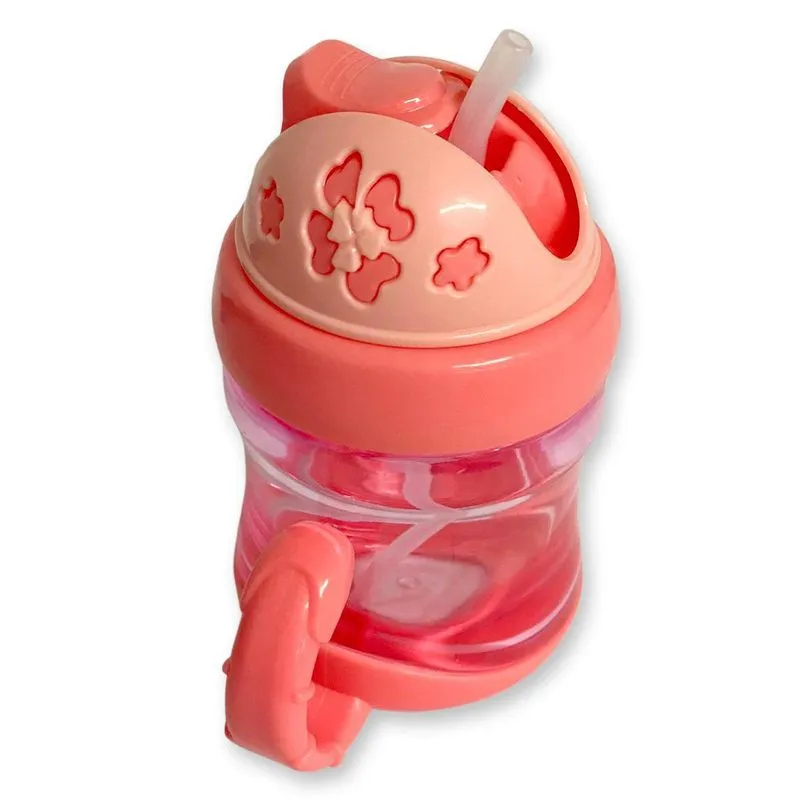 Copo Infantil Com Canudo Baby - Rosa