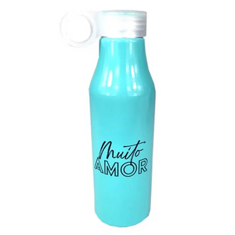 Garrafa C/ Frases Motivacionais 550ml em Alumínio Fwb-Verde