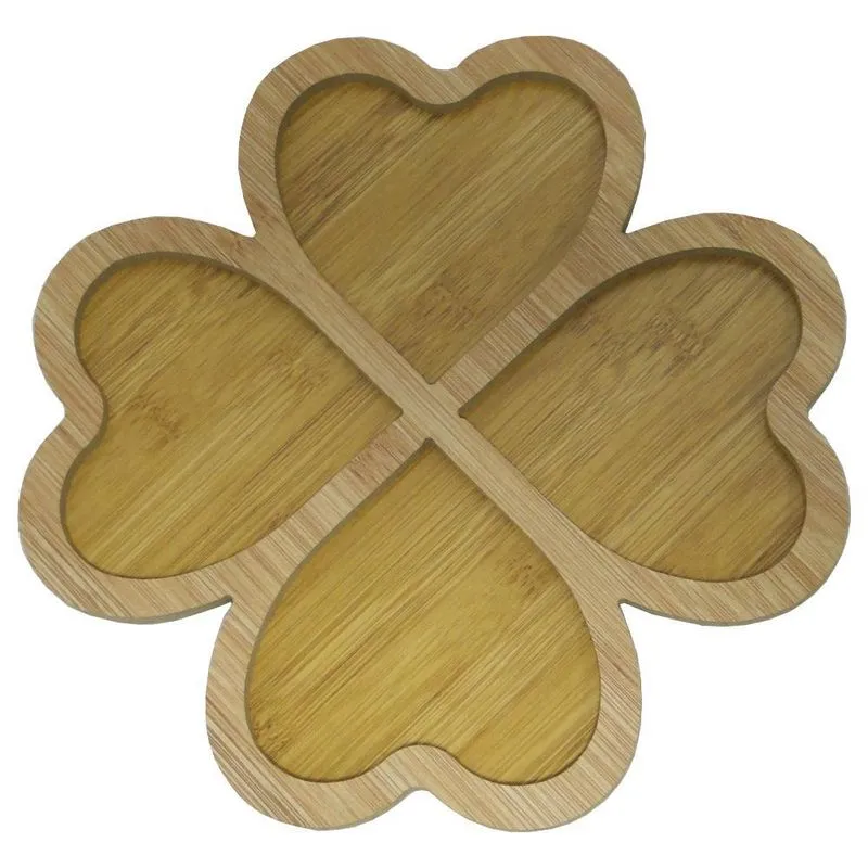 Bandeja Petisqueira Mdf Modelo Trevo Com 4 Divisorias 28cm