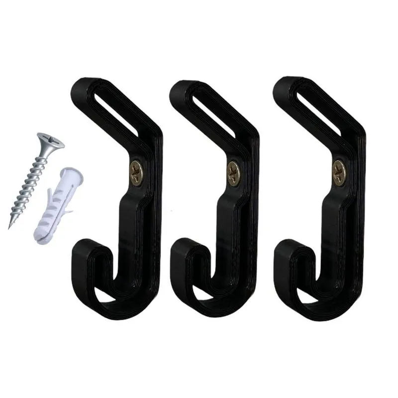 Kit 3 Gancho Cabide Reforçado Parede Multiuso Perdurar Preto