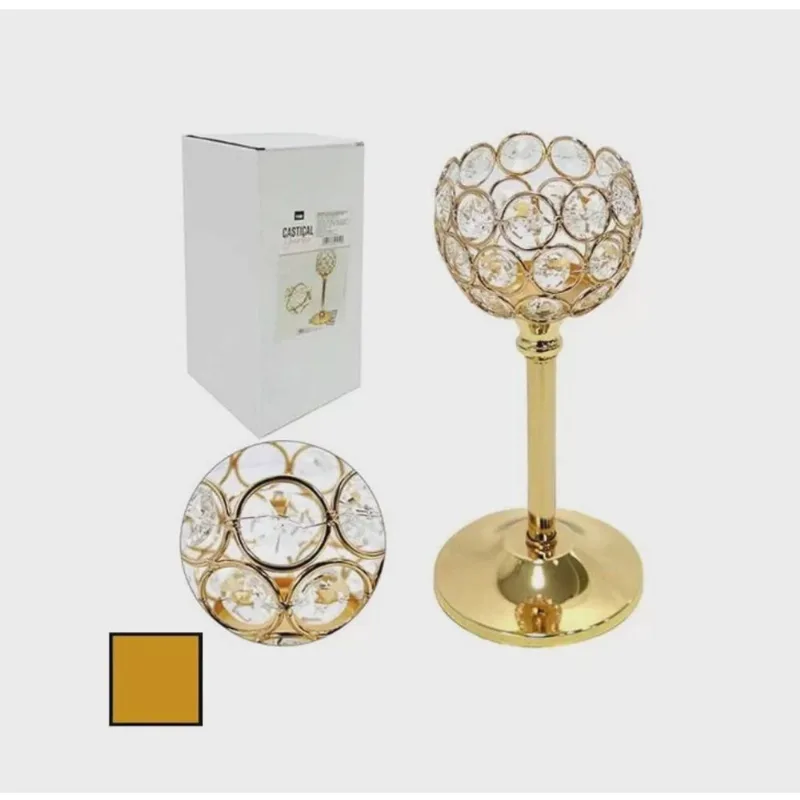 Castiçal decorativo dourado - fwb