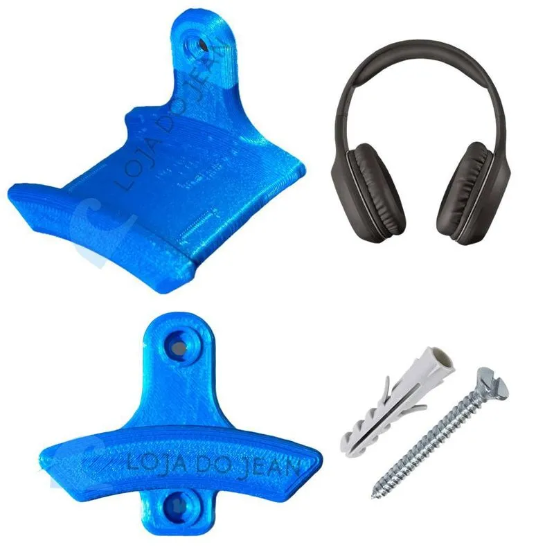Suporte De Parede Gamer Fone Ouvido Headset Headphone Azul