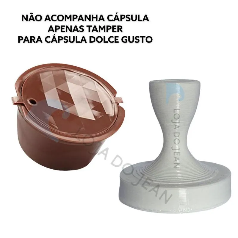 Tamper Socador Cápsula Dolce Gusto Reutilizável Café Branco