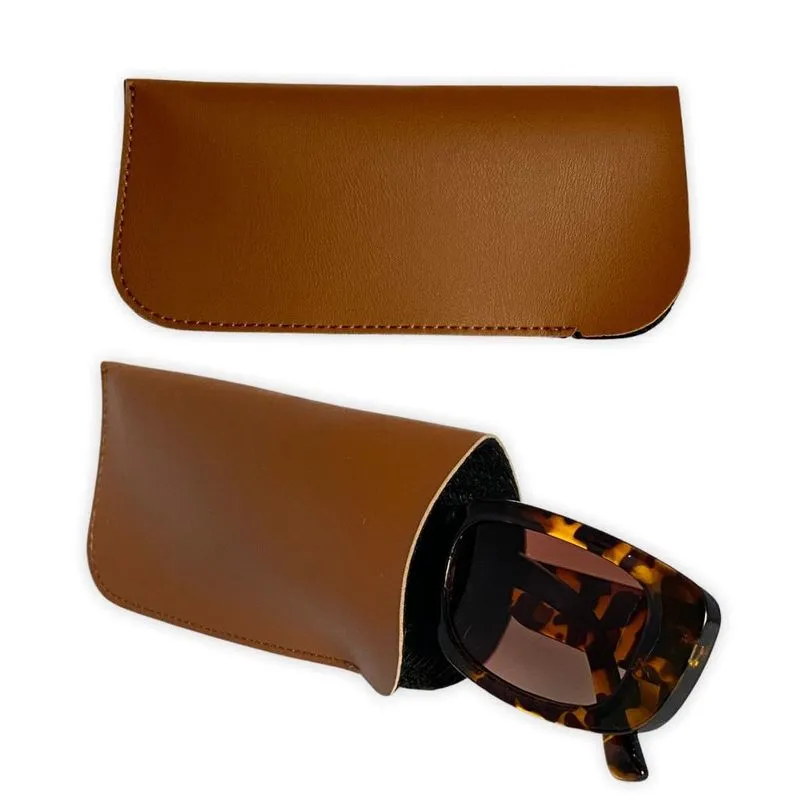 Kit 2 Case Capa Caixa Protetora Porta Óculos Curvim Marrom